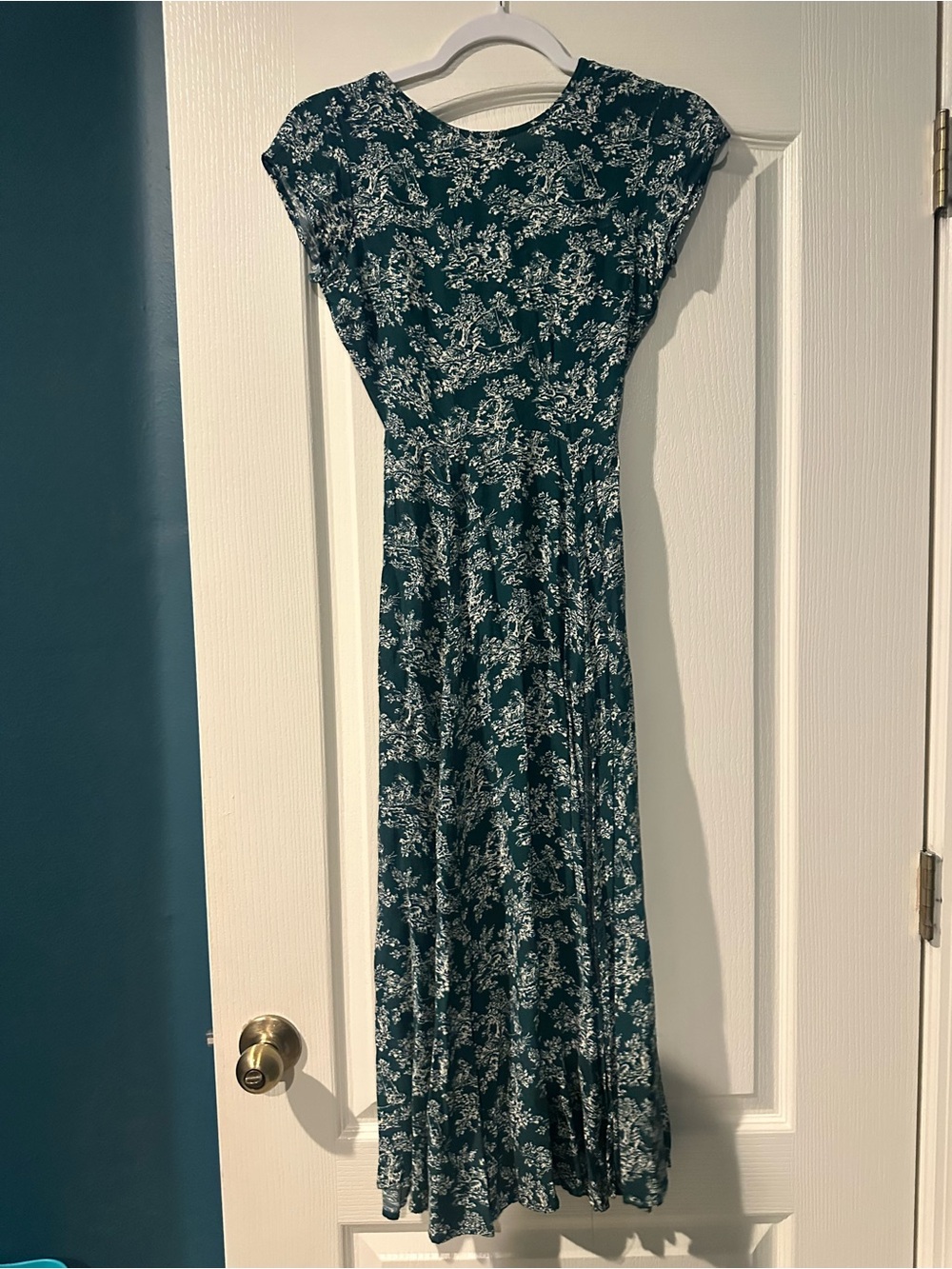 Green Urban Outfitters Floral Midi Dress - Backless